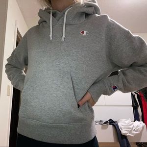 Champion double hooded grey hoodie